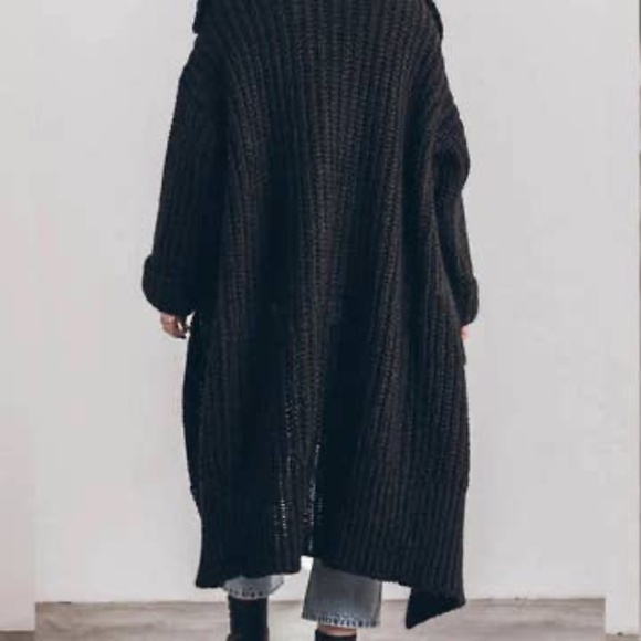 (NWT) Dramatic Collar Knitted Long Maxi Cardigan - Picture 7 of 10